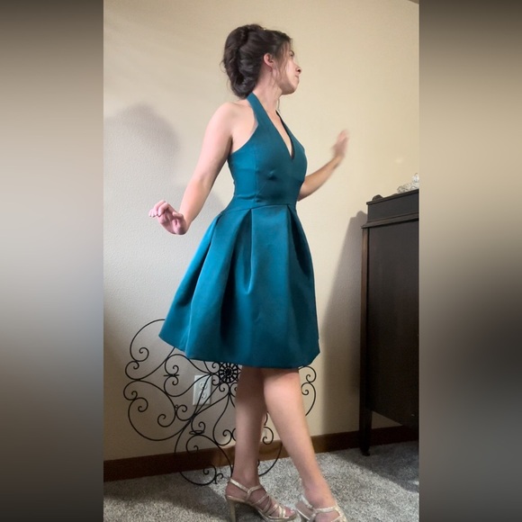 NWT Halston Heritage Teal Cocktail Dress - Picture 4 of 11